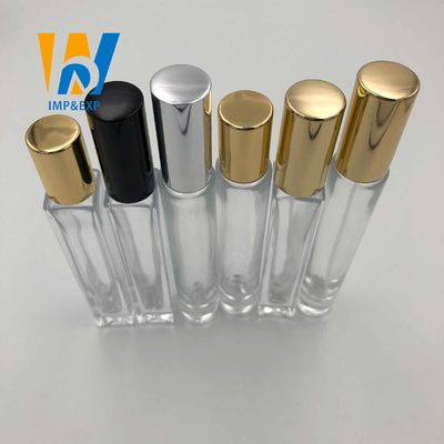 1 ml 15 ml 10 ml Przezroczysta szklana butelka z kulką kulkową ze złotą nakrętką Mini perfumy z kulkami do wielokrotnego napełniania